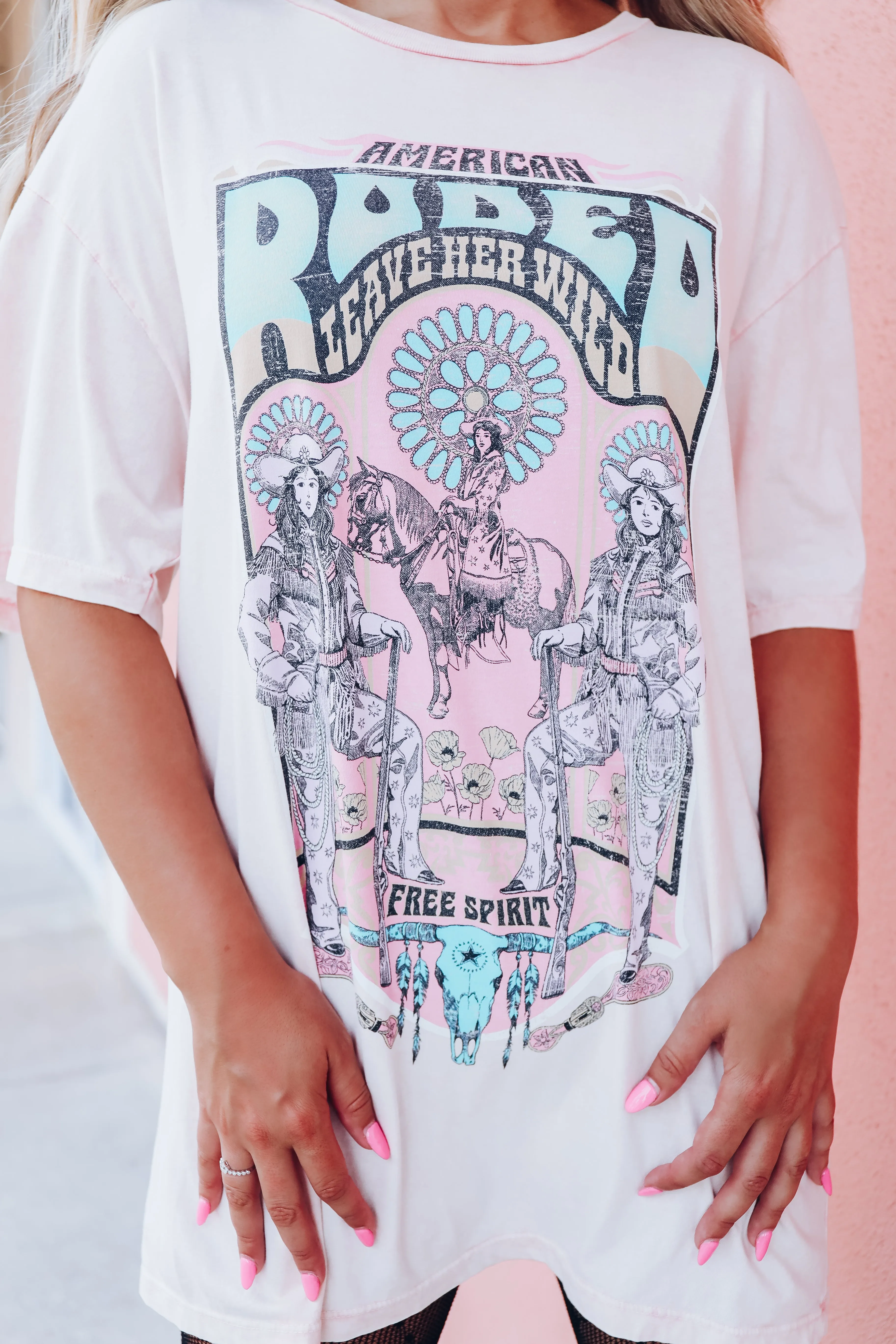 American Rodeo Graphic Tee - Mineral Pink