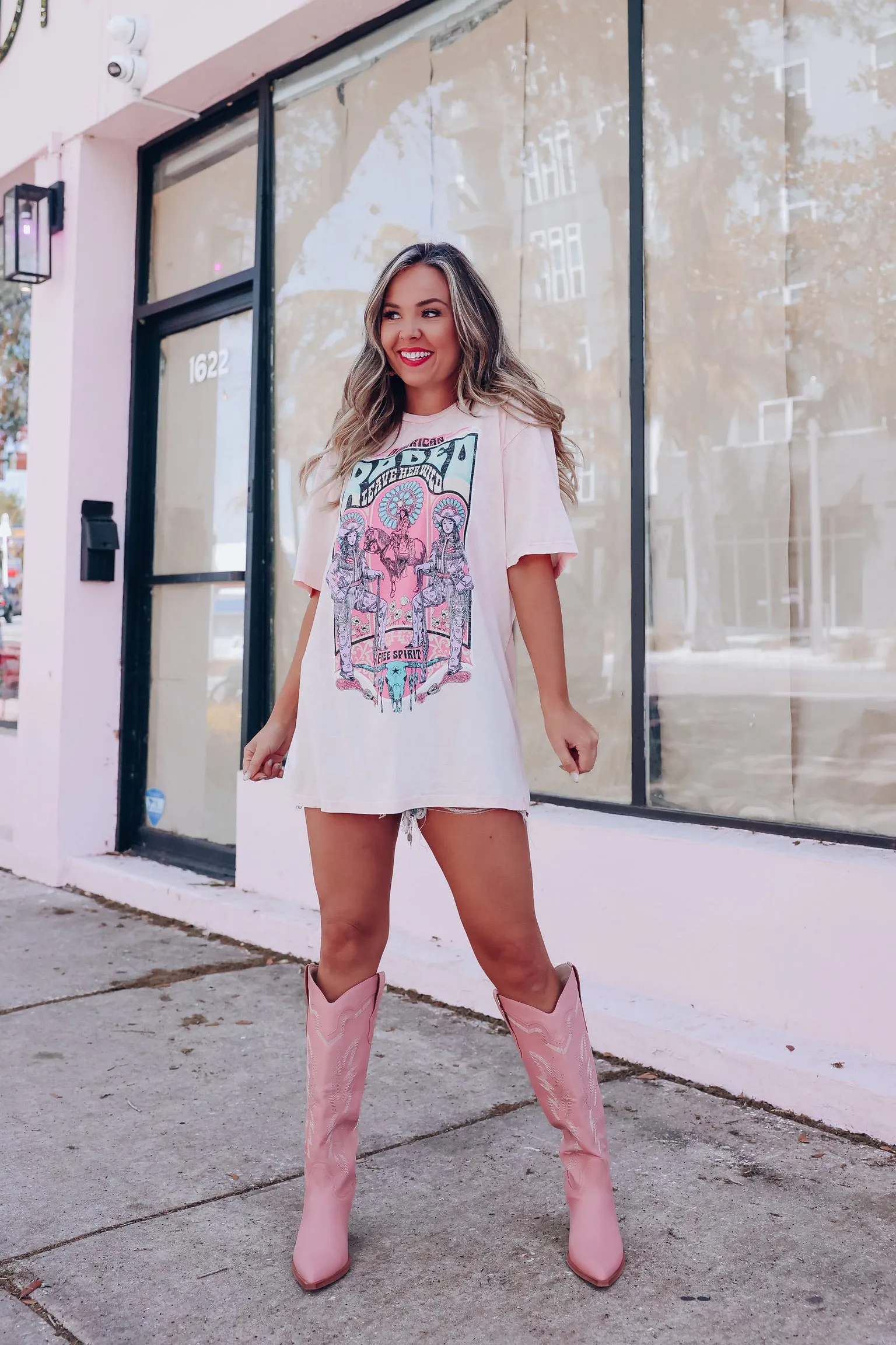American Rodeo Graphic Tee - Mineral Pink