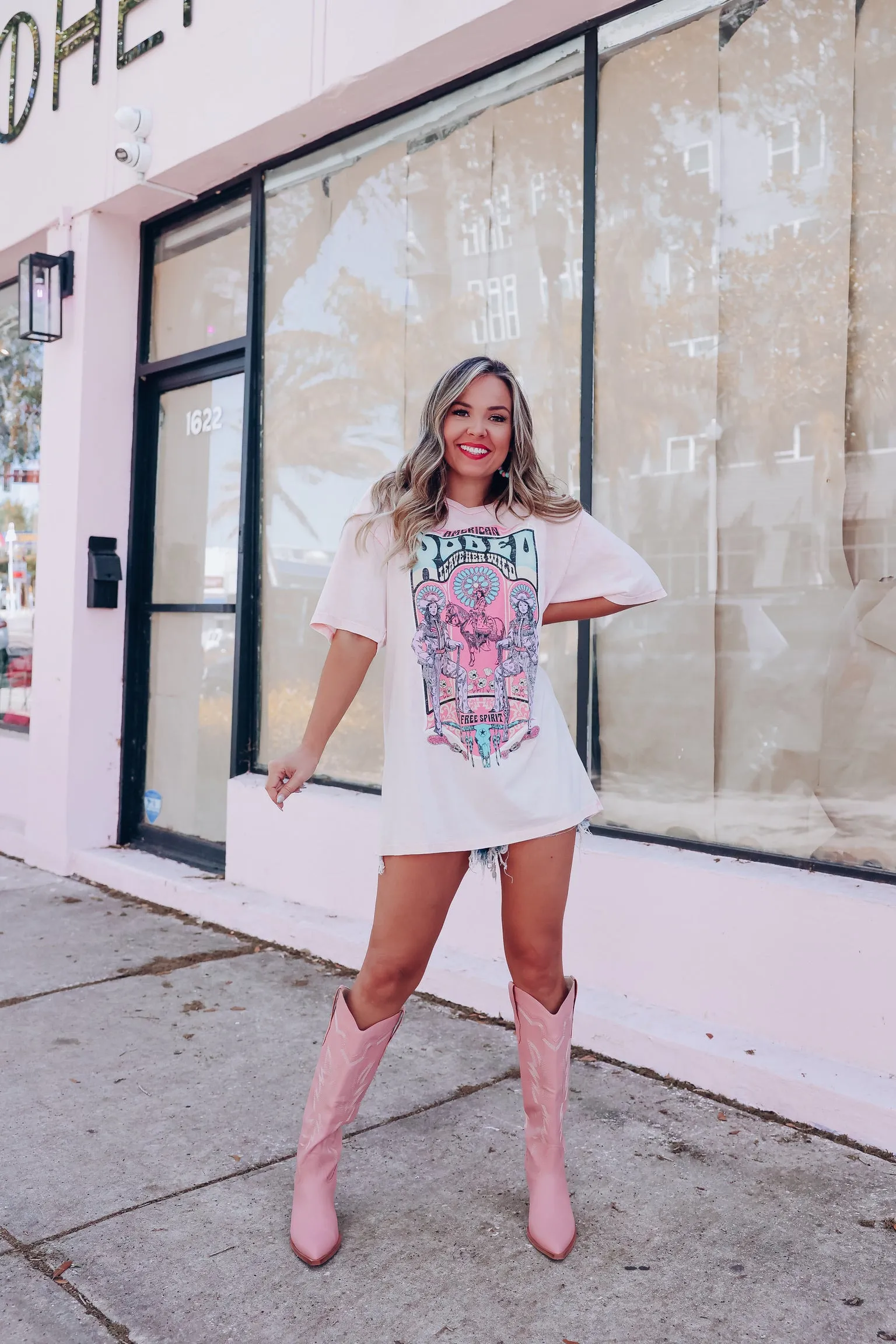 American Rodeo Graphic Tee - Mineral Pink