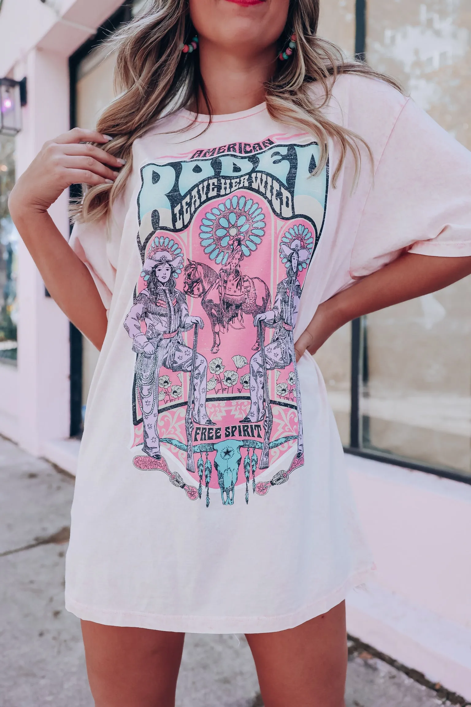 American Rodeo Graphic Tee - Mineral Pink