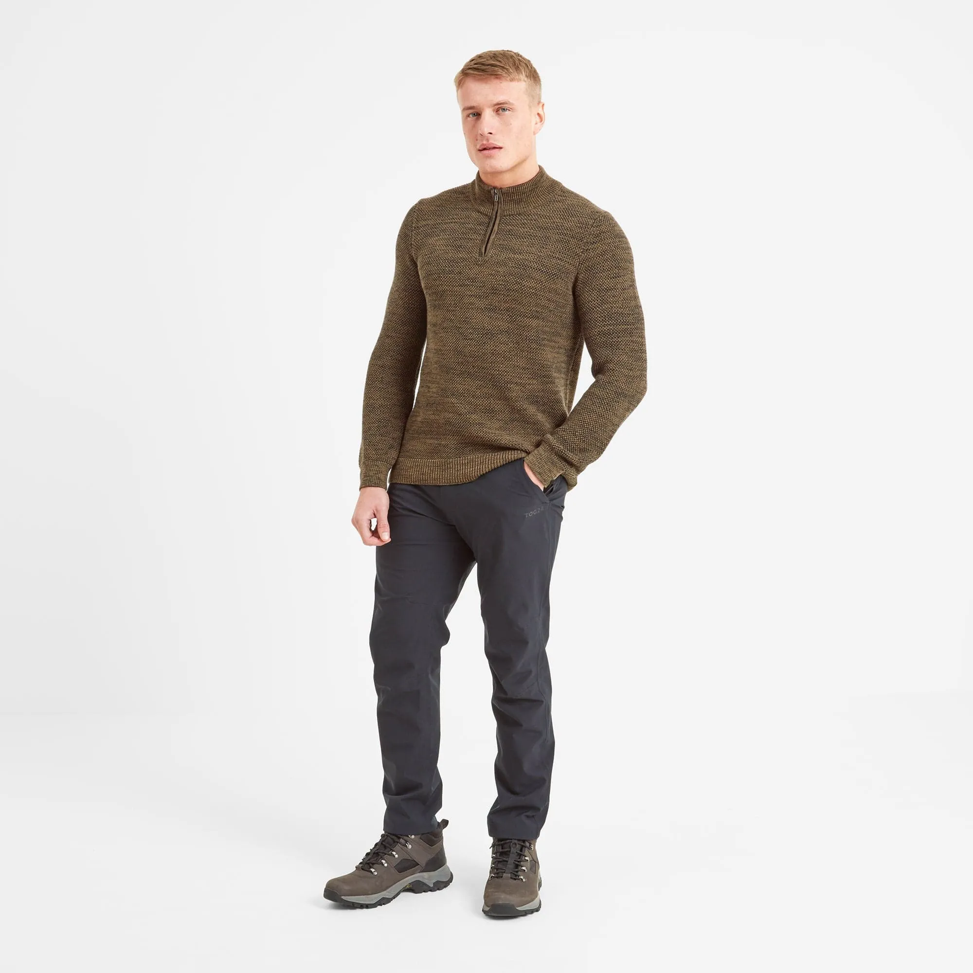 Epson Mens Zip Neck Jumper - Khaki