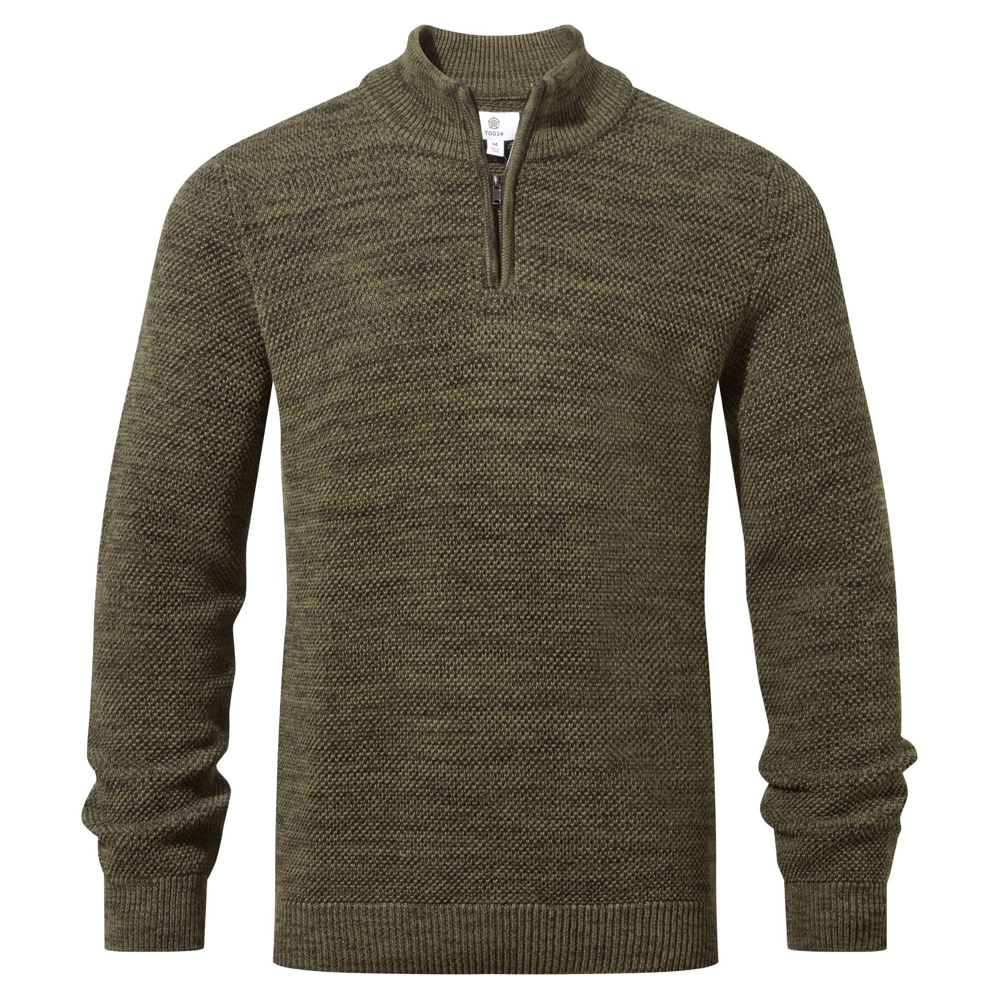 Epson Mens Zip Neck Jumper - Khaki