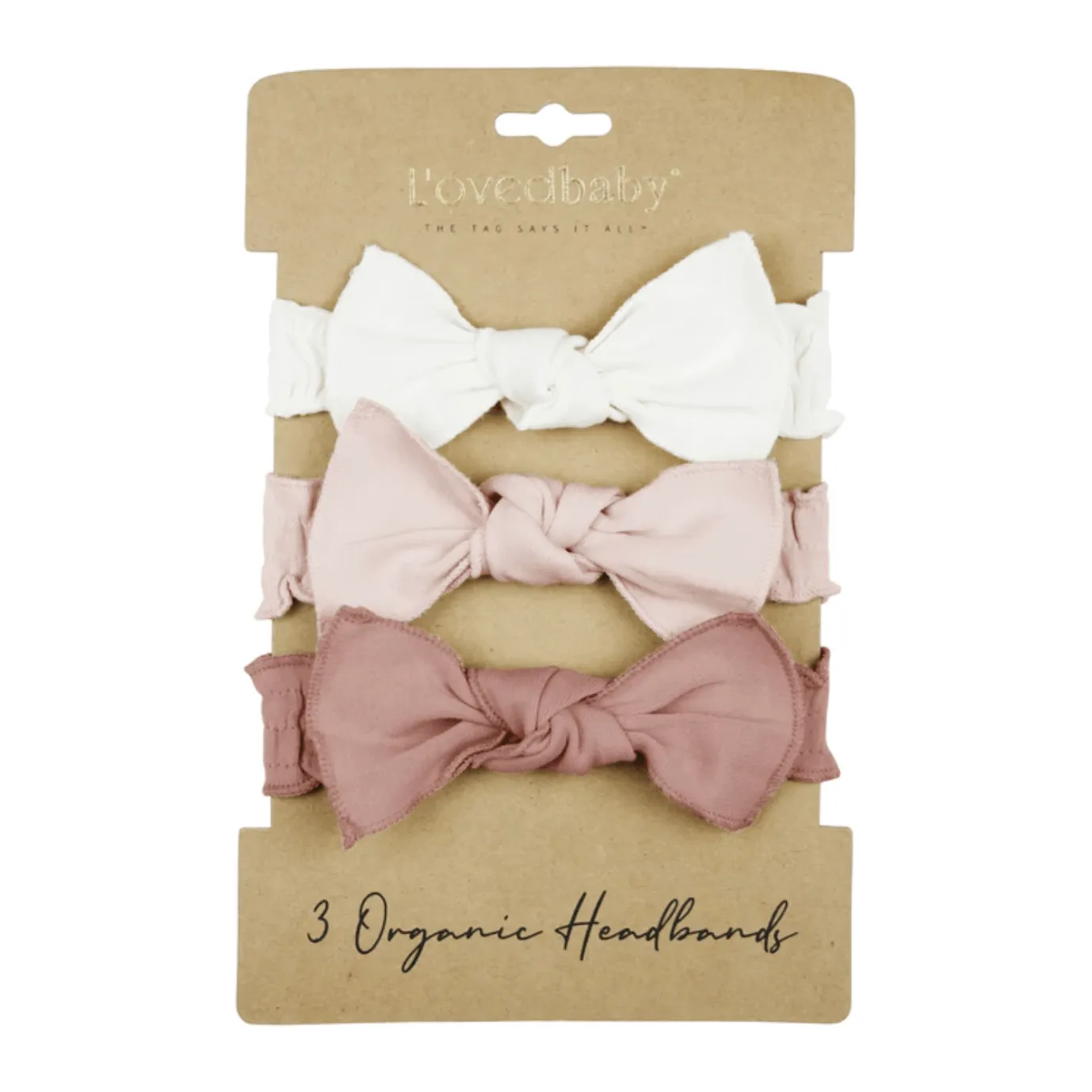 L'ovedbaby Organic 3-Piece Smocked Headband Gift Set