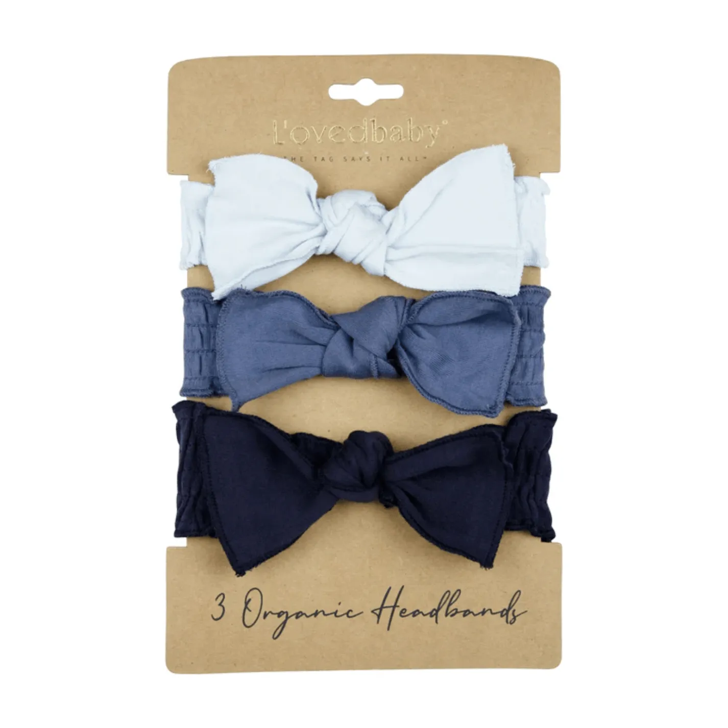L'ovedbaby Organic 3-Piece Smocked Headband Gift Set