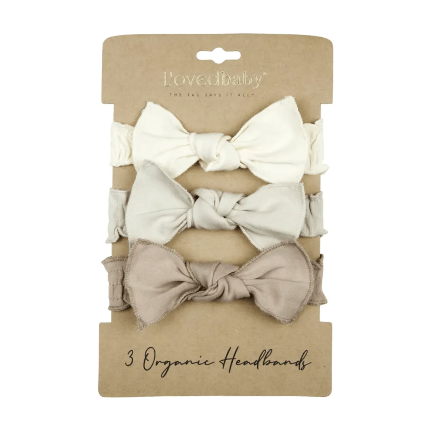 L'ovedbaby Organic 3-Piece Smocked Headband Gift Set