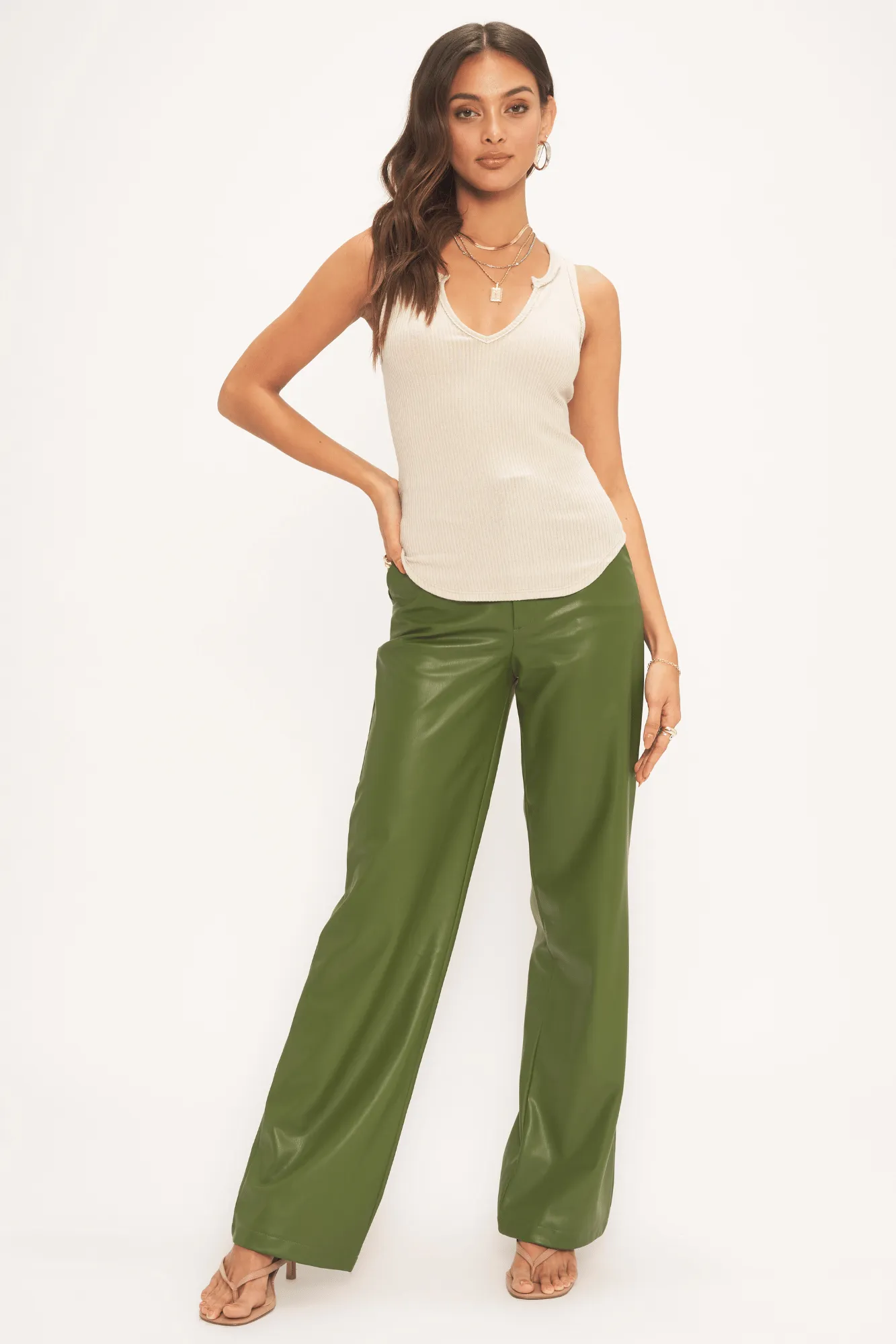 Madly Rib Notch Tank - Raw Linen