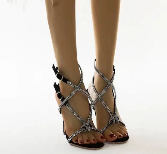 Wholesale women fashion sexy diamond set high heels(HH8031)