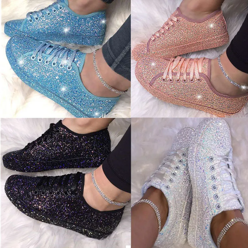 Wholesale women's sequined casual shoes （SL8113)