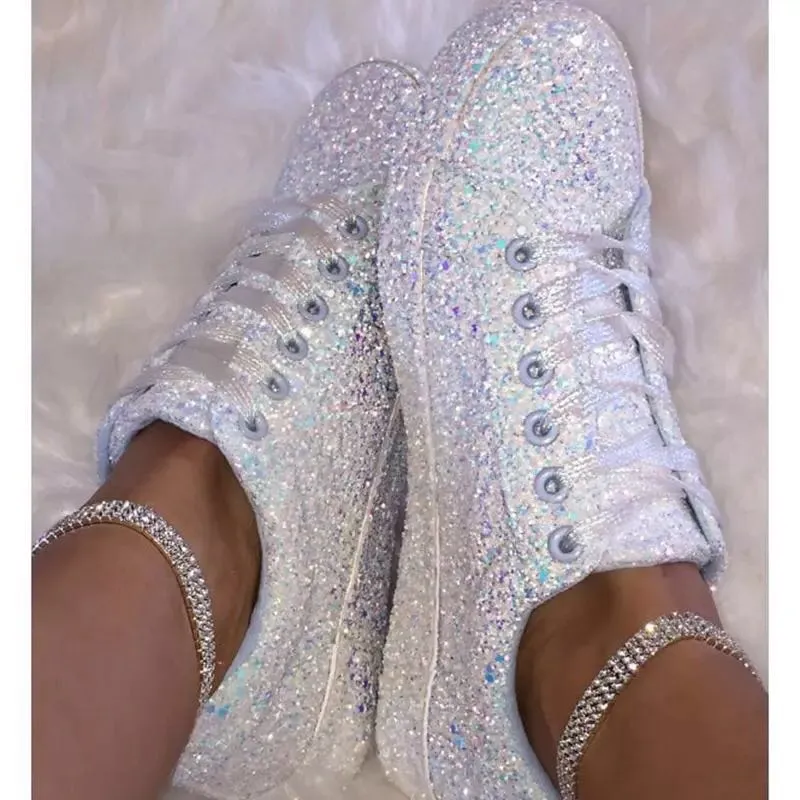 Wholesale women's sequined casual shoes （SL8113)