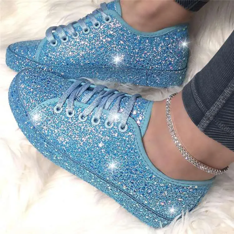 Wholesale women's sequined casual shoes （SL8113)