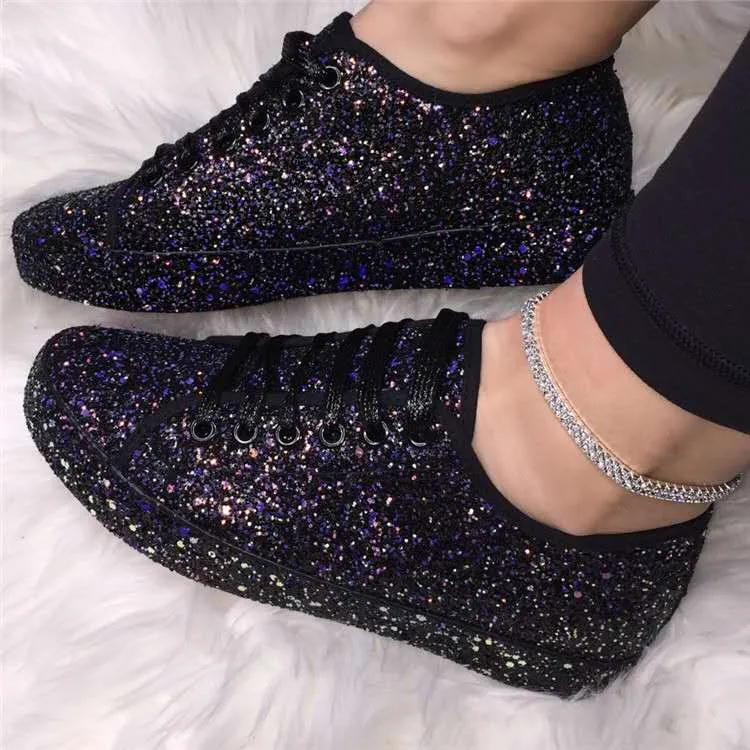 Wholesale women's sequined casual shoes （SL8113)