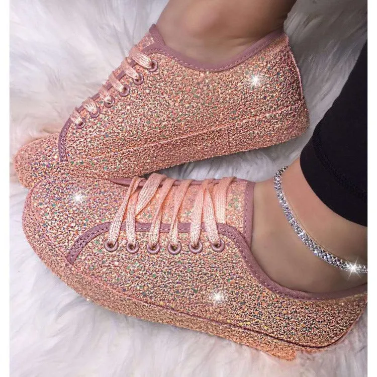 Wholesale women's sequined casual shoes （SL8113)