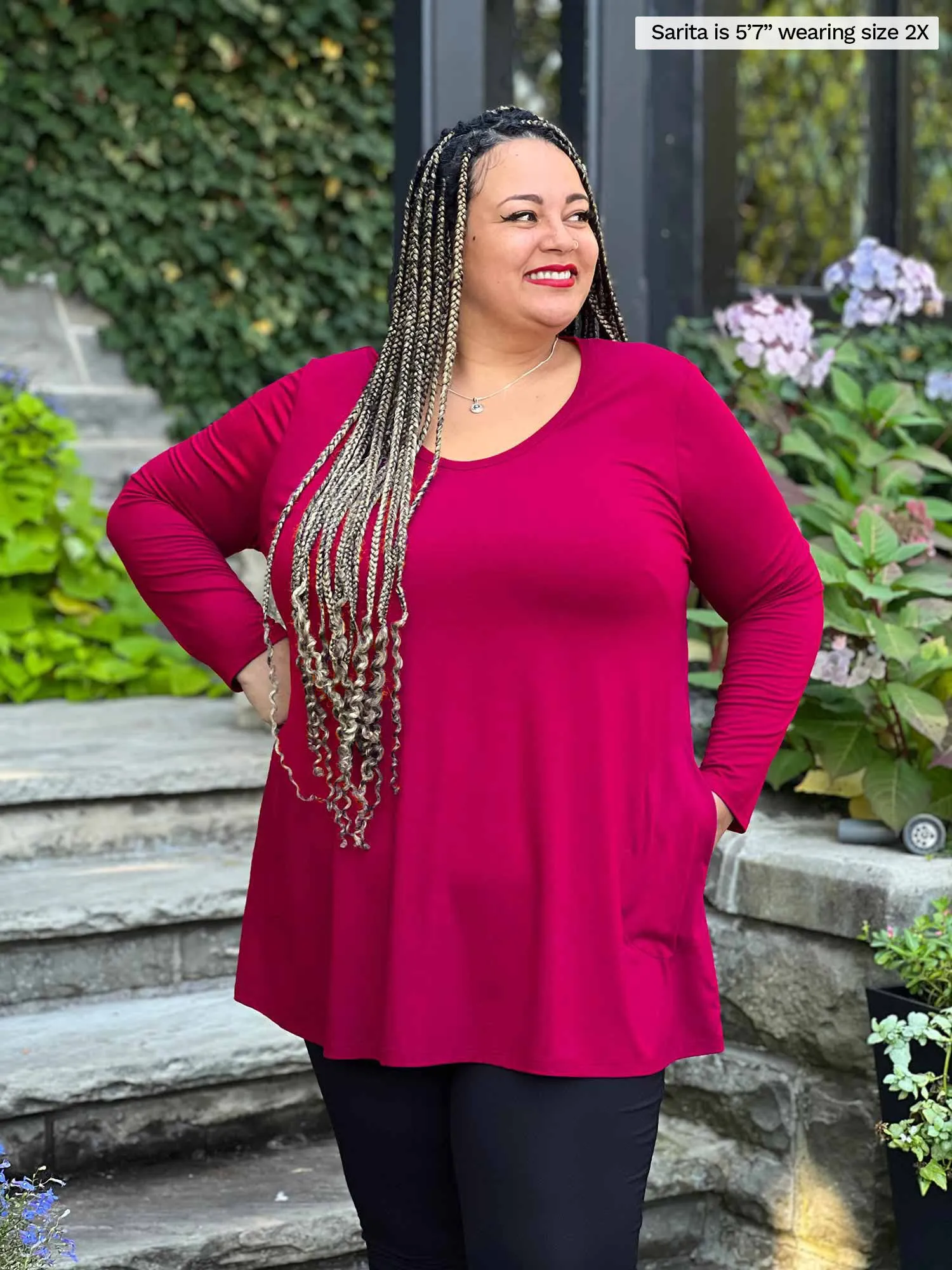 Zuri long sleeve pocket tunic - FINAL SALE